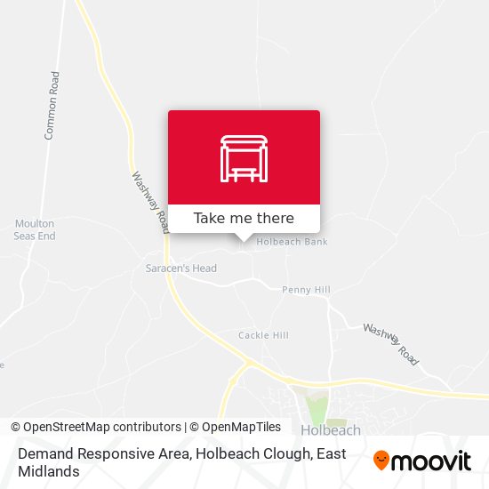 Demand Responsive Area, Holbeach Clough map