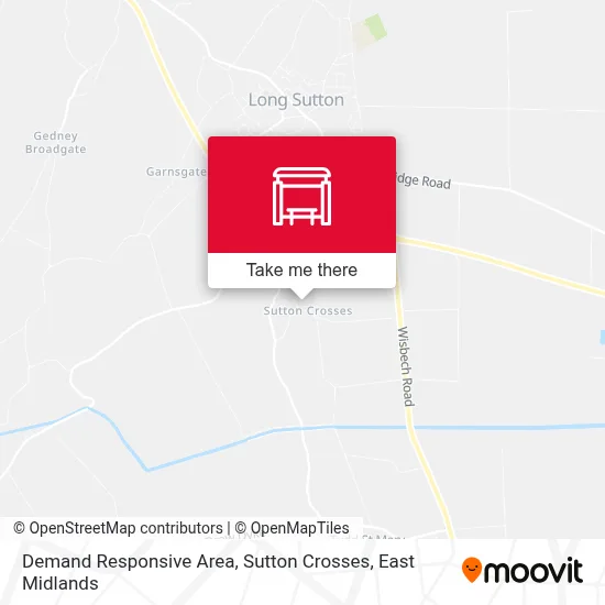 Demand Responsive Area, Sutton Crosses map
