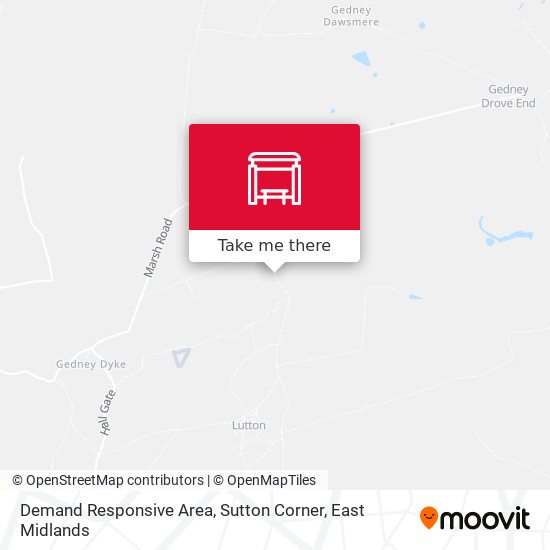 Demand Responsive Area, Sutton Corner map