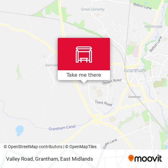 Valley Road, Grantham map