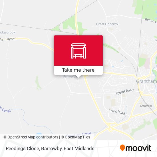 Reedings Close, Barrowby map