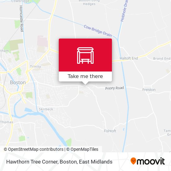Hawthorn Tree Corner, Boston map