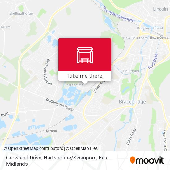 Crowland Drive, Hartsholme / Swanpool map