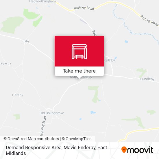 Demand Responsive Area, Mavis Enderby map