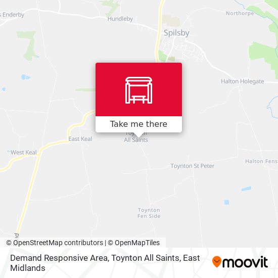 Demand Responsive Area, Toynton All Saints map