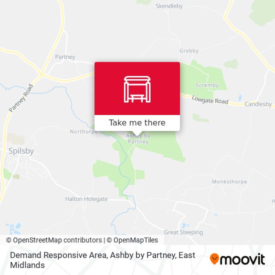 Demand Responsive Area, Ashby by Partney map
