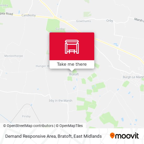 Demand Responsive Area, Bratoft map