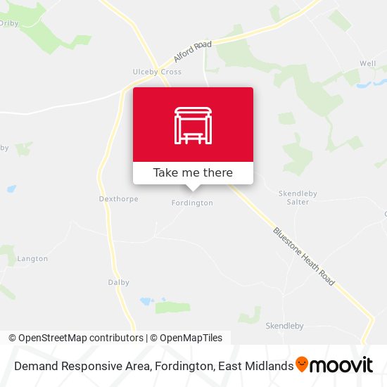 Demand Responsive Area, Fordington map