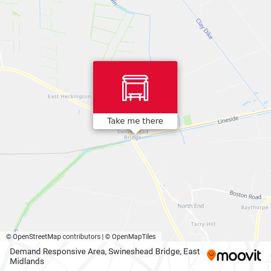 Demand Responsive Area, Swineshead Bridge map