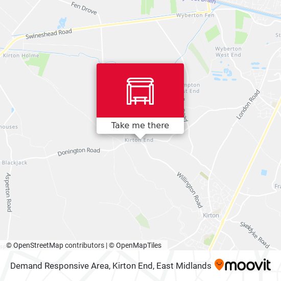 Demand Responsive Area, Kirton End map