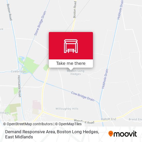Demand Responsive Area, Boston Long Hedges map