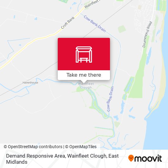 Demand Responsive Area, Wainfleet Clough map