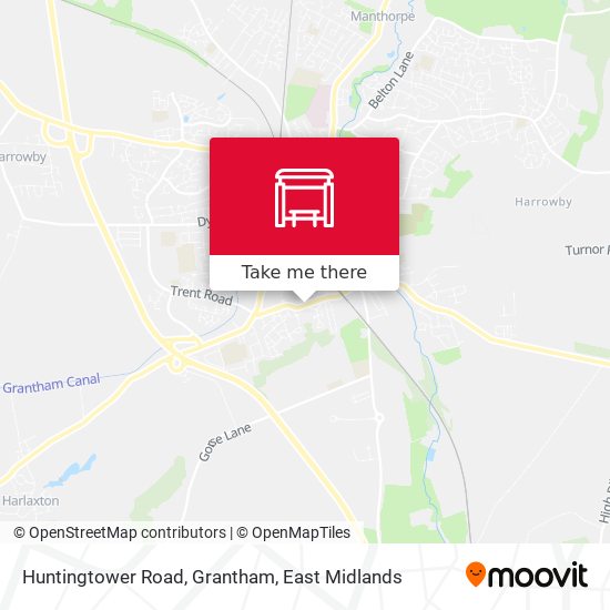 Huntingtower Road, Grantham map