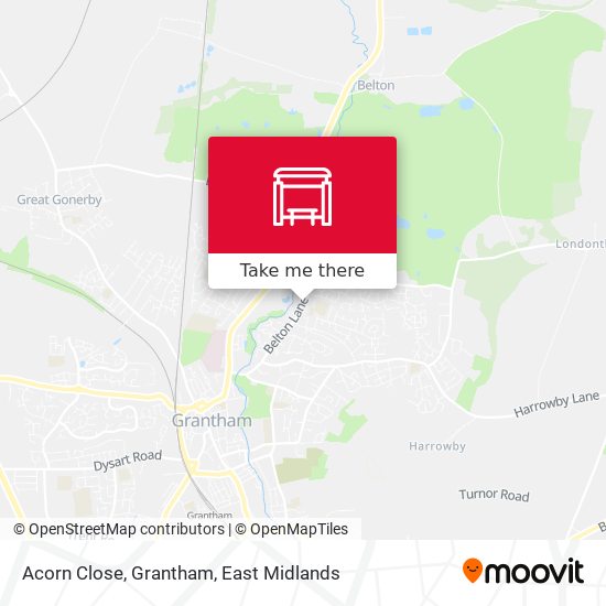 Acorn Close, Grantham map