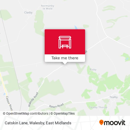 Catskin Lane, Walesby map