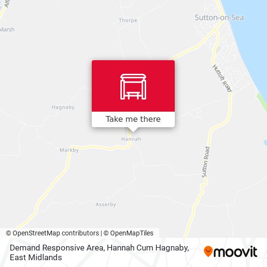 Demand Responsive Area, Hannah Cum Hagnaby map