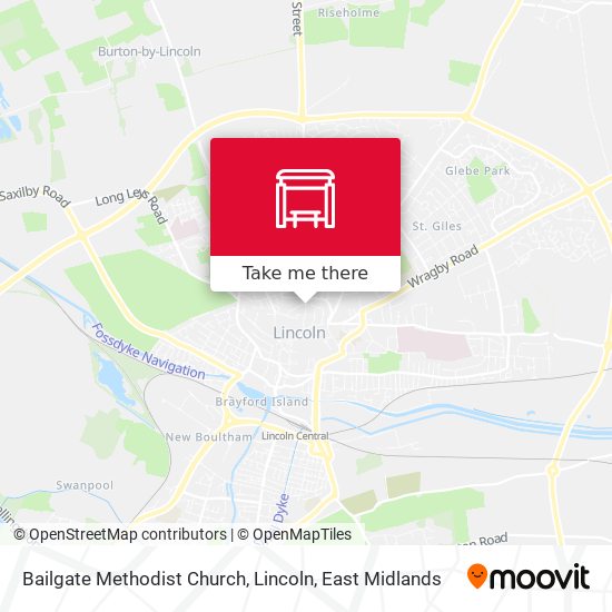 Bailgate Methodist Church, Lincoln map