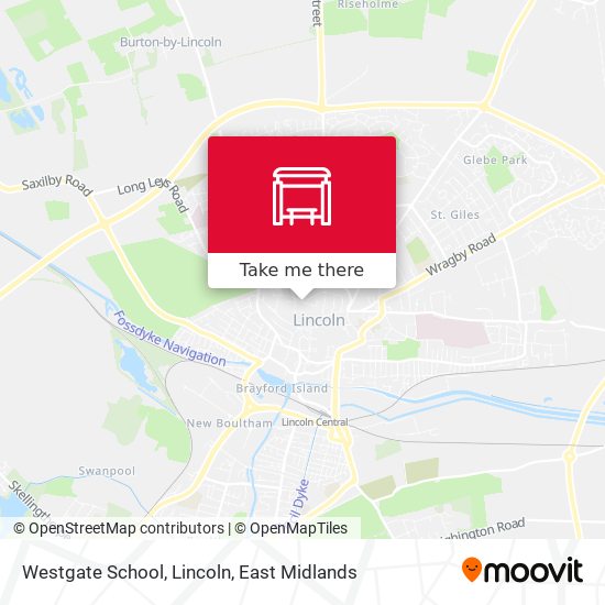 Westgate School, Lincoln map