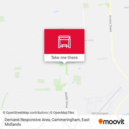 Demand Responsive Area, Cammeringham map