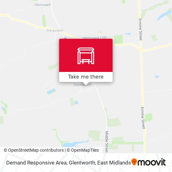 Demand Responsive Area, Glentworth map