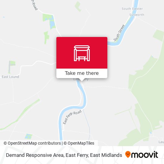 Demand Responsive Area, East Ferry map