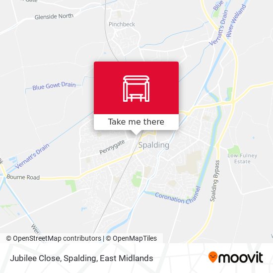 Jubilee Close, Spalding map