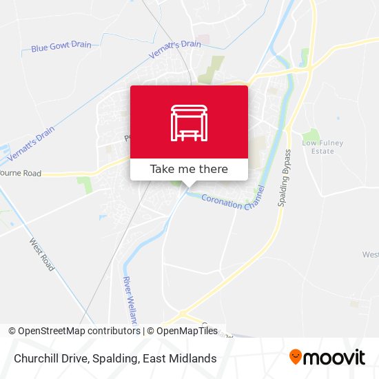 Churchill Drive, Spalding map