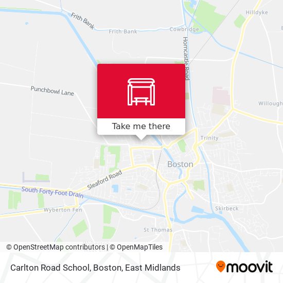 Carlton Road School, Boston map