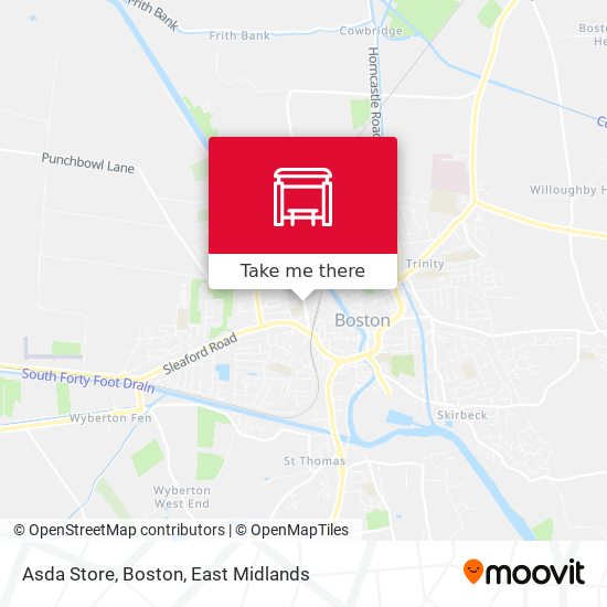 Asda Store, Boston map