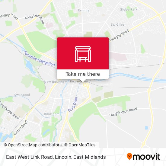 East West Link Road, Lincoln map