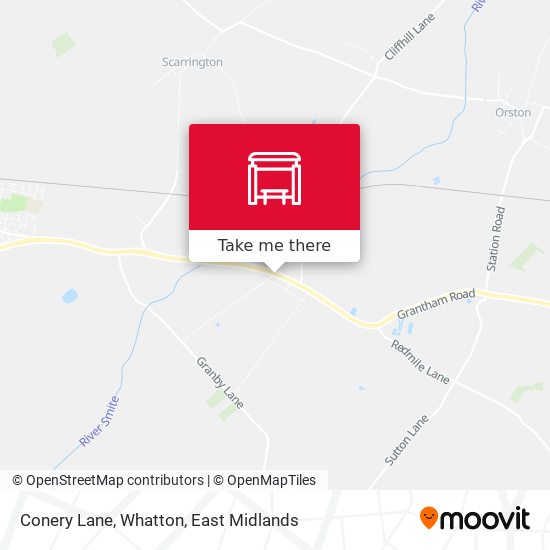 Conery Lane, Whatton map
