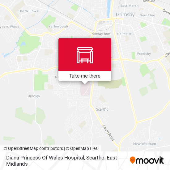 Diana Princess Of Wales Hospital, Scartho map