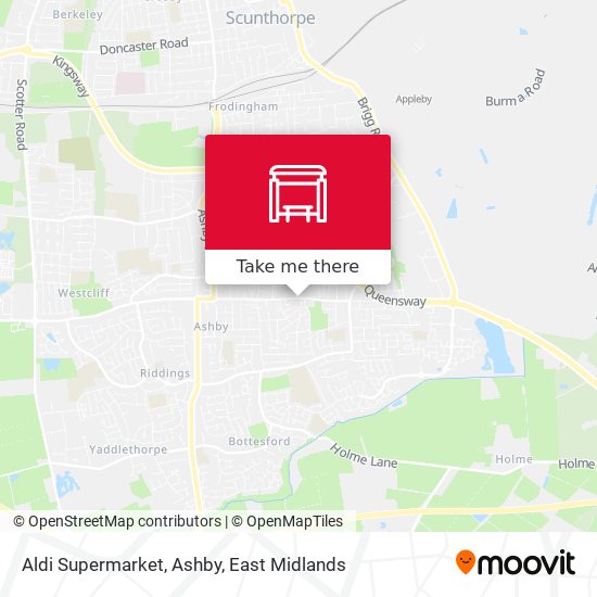 Aldi Supermarket, Ashby map