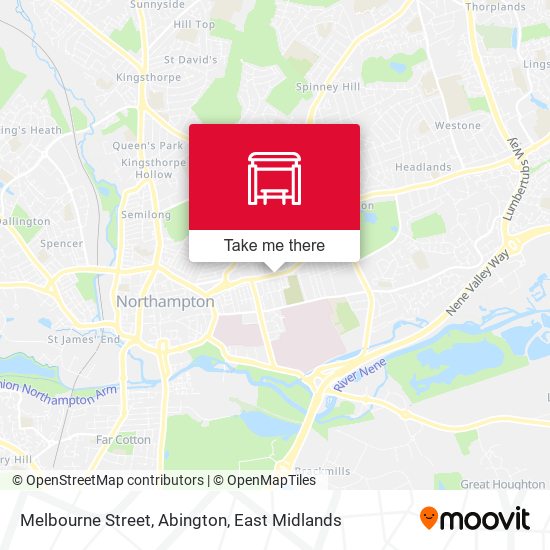 Melbourne Street, Abington map