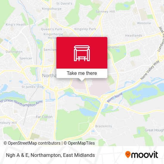 Ngh A & E, Northampton map
