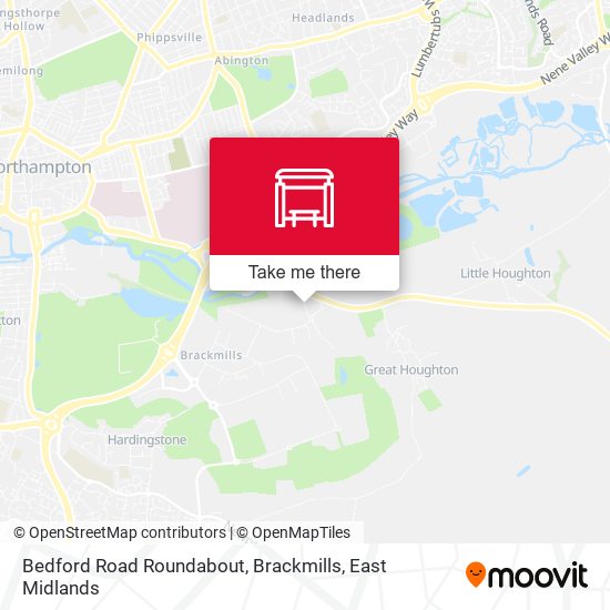 Bedford Road Roundabout, Brackmills map