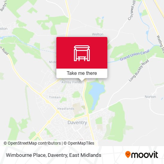 Wimbourne Place, Daventry map