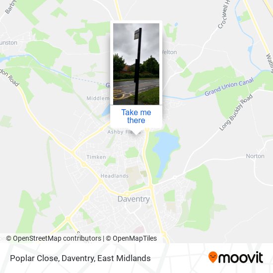 Poplar Close, Daventry map