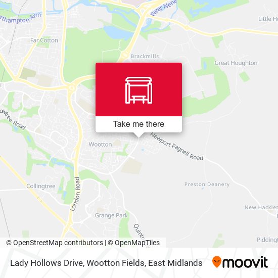 Lady Hollows Drive, Wootton Fields map