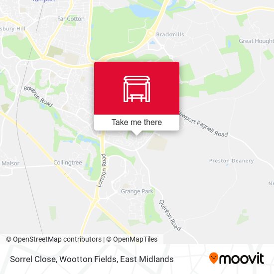 Sorrel Close, Wootton Fields map