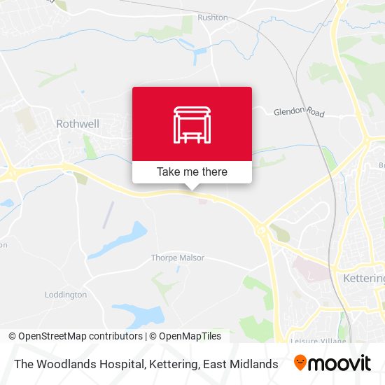 The Woodlands Hospital, Kettering map