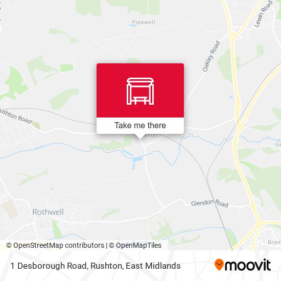 1 Desborough Road, Rushton map