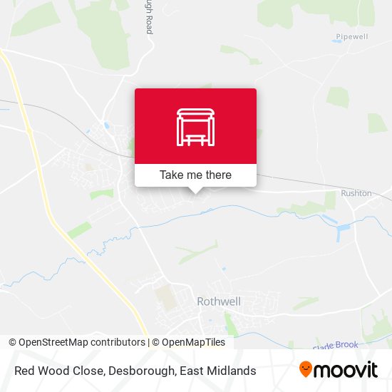 Red Wood Close, Desborough map