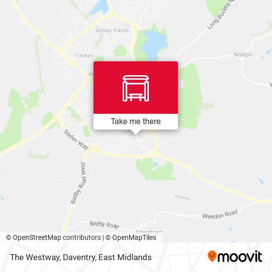 The Westway, Daventry map