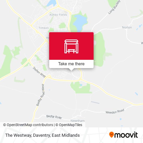 The Westway, Daventry map