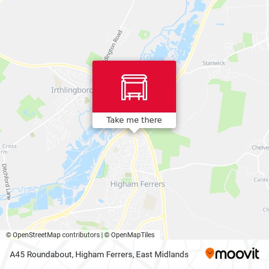 A45 Roundabout, Higham Ferrers map