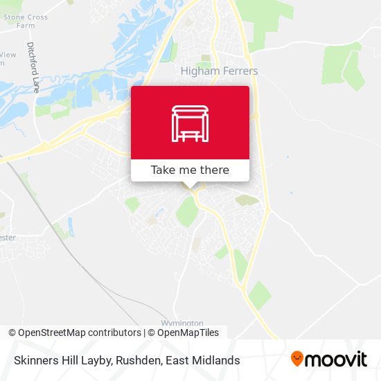 Skinners Hill Layby, Rushden map