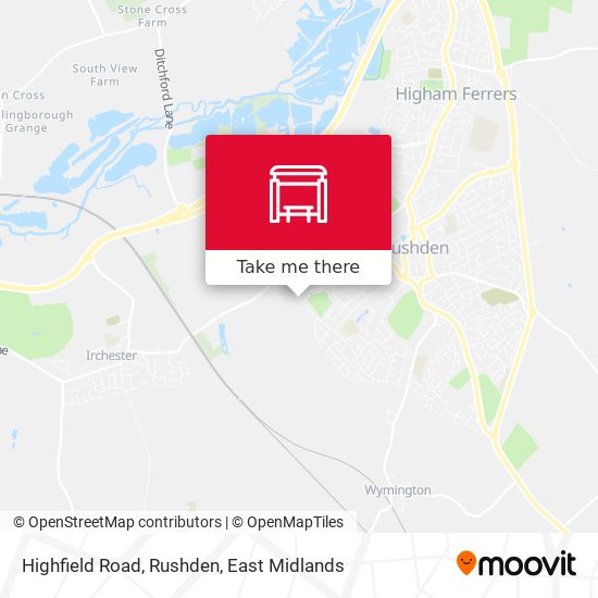 Highfield Road, Rushden map
