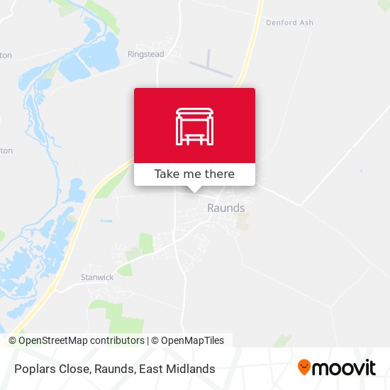 Poplars Close, Raunds map