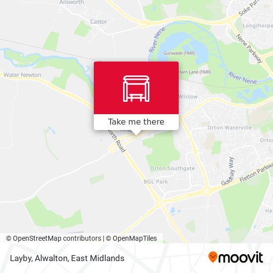 Layby, Alwalton map
